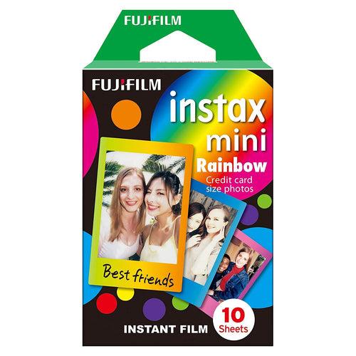 Fujifilm Instax Mini Film 10x4 Pack Bundle Rainbow, Comic, Shiny Star, Candy Pop with Photo Frame Stickers 20 pcs