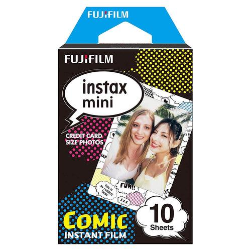 Fujifilm Instax Mini Film 10x4 Pack Bundle Rainbow, Comic, Shiny Star, Candy Pop with Photo Frame Stickers 20 pcs