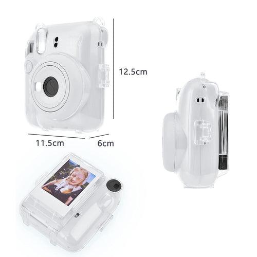 Zikkon Instax Mini 12 Hard Carrying Protective Case with Shoulder Straps and Stickers Decoration Set