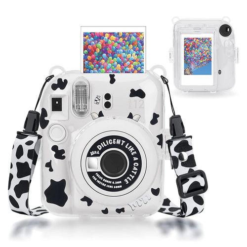 Zikkon Instax Mini 12 Hard Carrying Protective Case with Shoulder Straps and Stickers Decoration Set