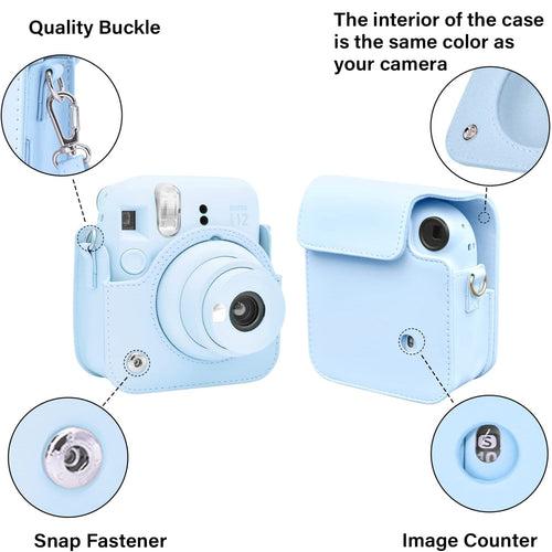 Zikkon Instax Mini 12 Protective Camera Case PU Leather Carrying Bag