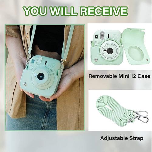 Zikkon Instax Mini 12 Protective Camera Case PU Leather Carrying Bag