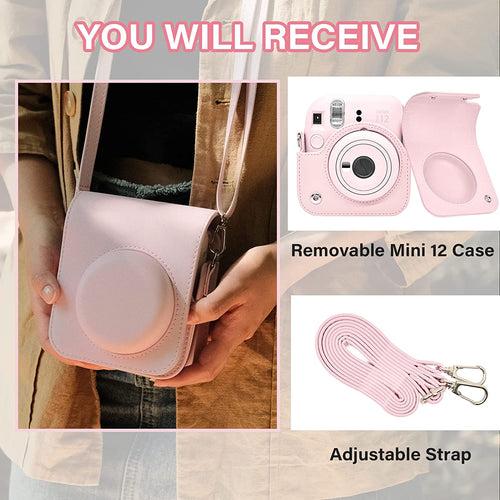 Zikkon Instax Mini 12 Protective Camera Case PU Leather Carrying Bag