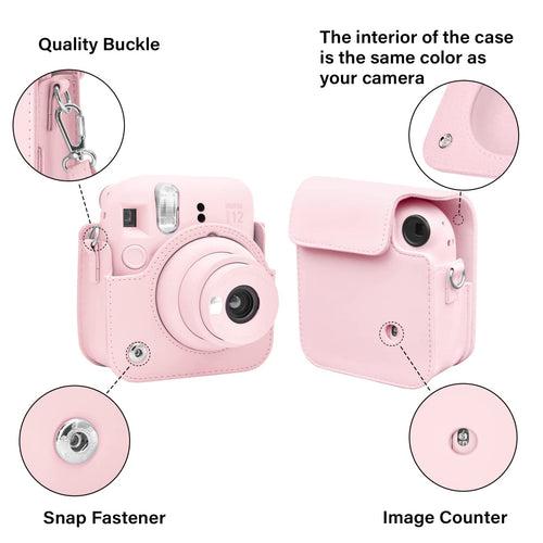 Zikkon Instax Mini 12 Protective Camera Case PU Leather Carrying Bag