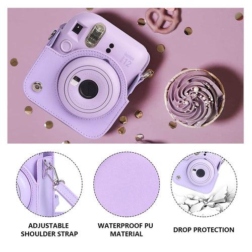 Zikkon Instax Mini 12 Protective Camera Case PU Leather Carrying Bag