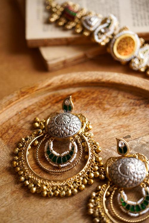 Anmol Chandbali Earrings (Green)