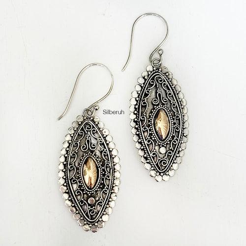 Marquise Silver Gold Earring