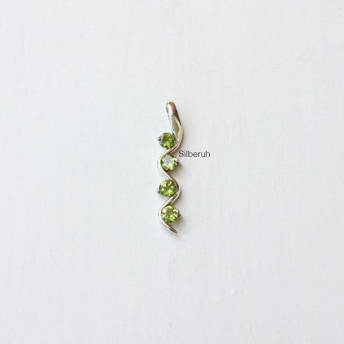 Peridot Snake Silver Pendant