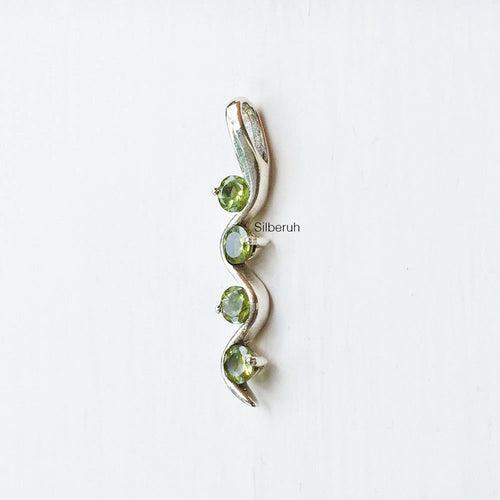 Peridot Snake Silver Pendant