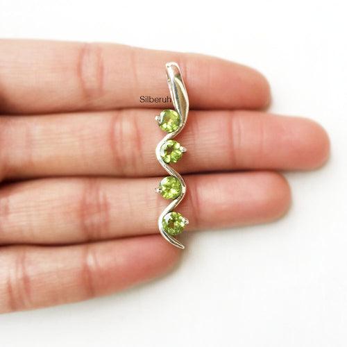 Peridot Snake Silver Pendant