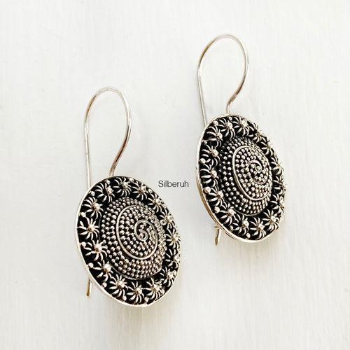 Tribal Fixed Hook Silver Earring