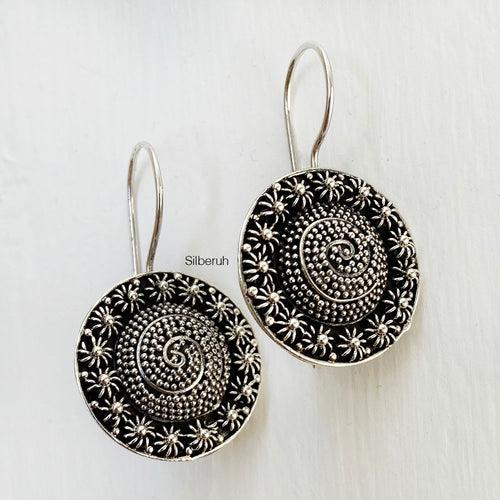 Tribal Fixed Hook Silver Earring