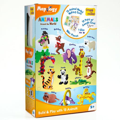 Mapology World Map Puzzle & Animals Miniature Set