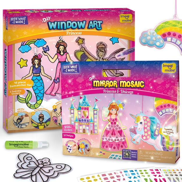 Princess Craft Combo: Glass Painting & Mirror Mosaic Kit