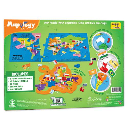 Mapology: Pack of 6 World with Flags & Capitals