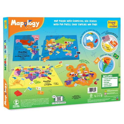 Mapology World & USA with Flags & Capitals