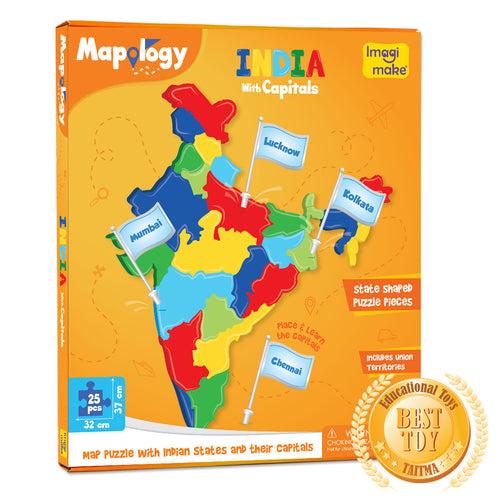 Mapology: Pack of 12 India with Capitals
