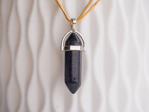 Blue Sandstone Wand Pendant: Embrace Tranquility and Inner Peace