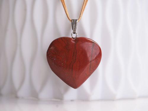 Red Jasper Heart Pendant: Ignite Passion and Grounded Strength