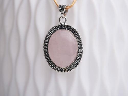 Rose Quartz Oval Pendant: Embrace Love and Radiate Compassion