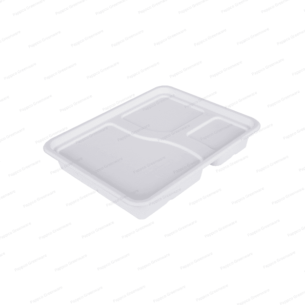 3 Compartment Bagasse Meal Tray With Lid