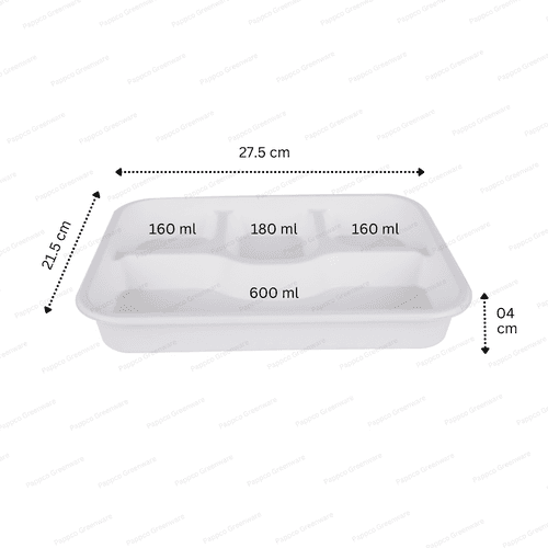 4 Compartment Bagasse Meal Tray With Lid