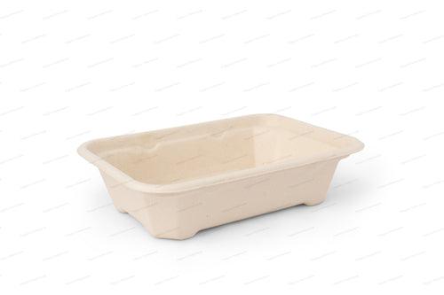 550ml Rectangular Brown Bagasse Parcel Container With Lid