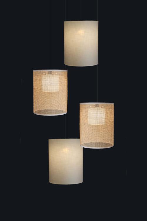 Gingham Pendant Lamp Cluster of 3