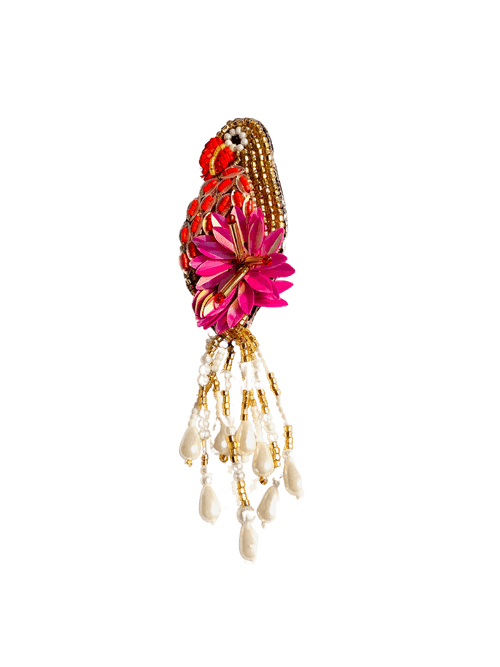 Avian Pearl Drop Brooch