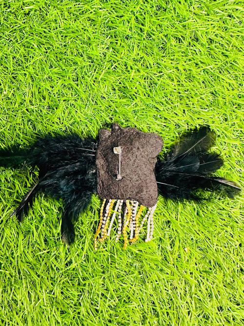 Black Feather Horse brooch