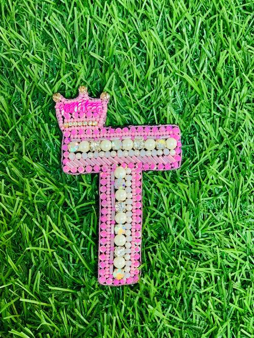 Personalised Initial Pink Brooch