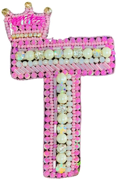 Personalised Initial Pink Brooch