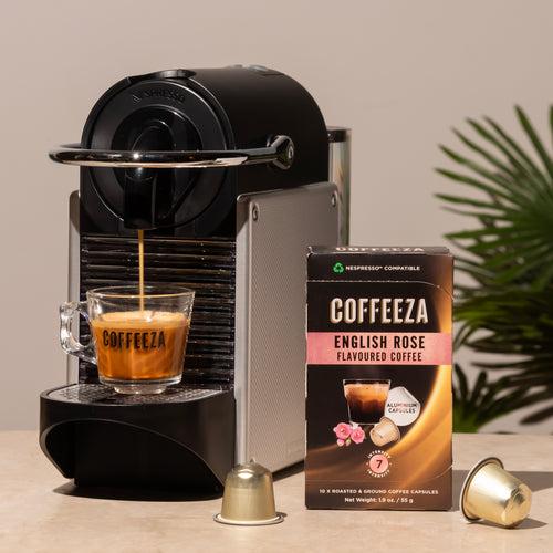 English Rose 100% Arabica Flavored Aluminium Coffee Pods - Intensity - 7, Nespresso* Original Line Compatible Coffee Pods