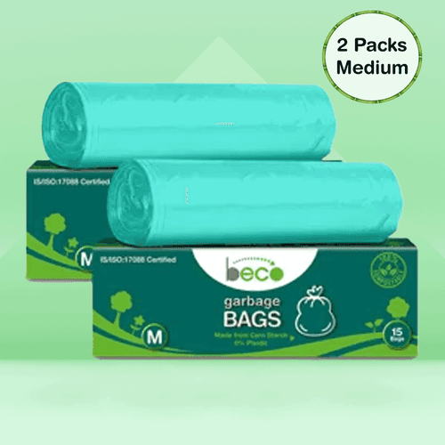 Compostable Garbage Bags, 19" x 21", Medium, Pack of 2, 15 bags/roll