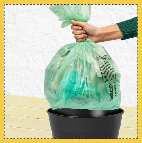 Compostable Garbage Bags, 19" x 21", Medium, 15 bags/roll