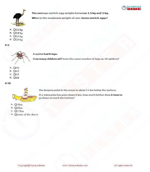 20 Printable Class 2 Maths Olympiad Sample Papers