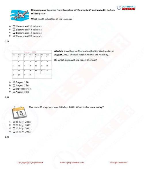 20 Printable Class 2 Maths Olympiad Sample Papers