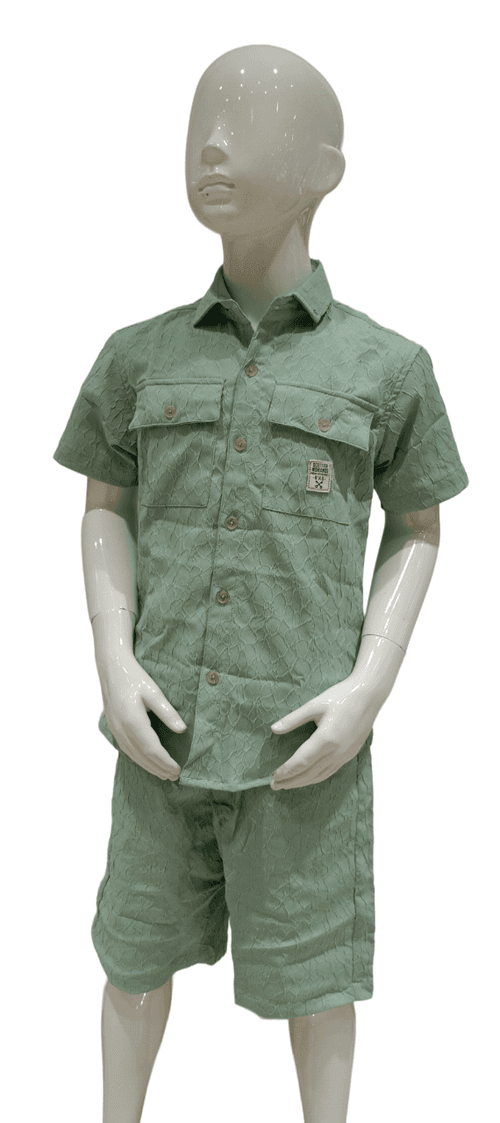 Boys Menta Half Sleeve Shirt With Shorts Co-Ord Set