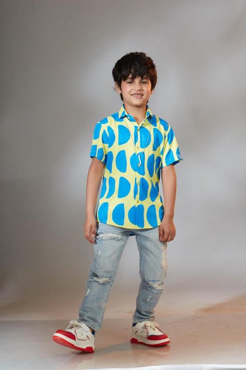 Boys Lima Printed Half Sleeve Fancy Shirt