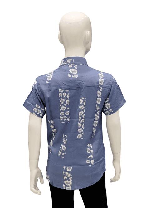 Boys Blue Azul Real Printed Half Sleeve Fancy Shirt