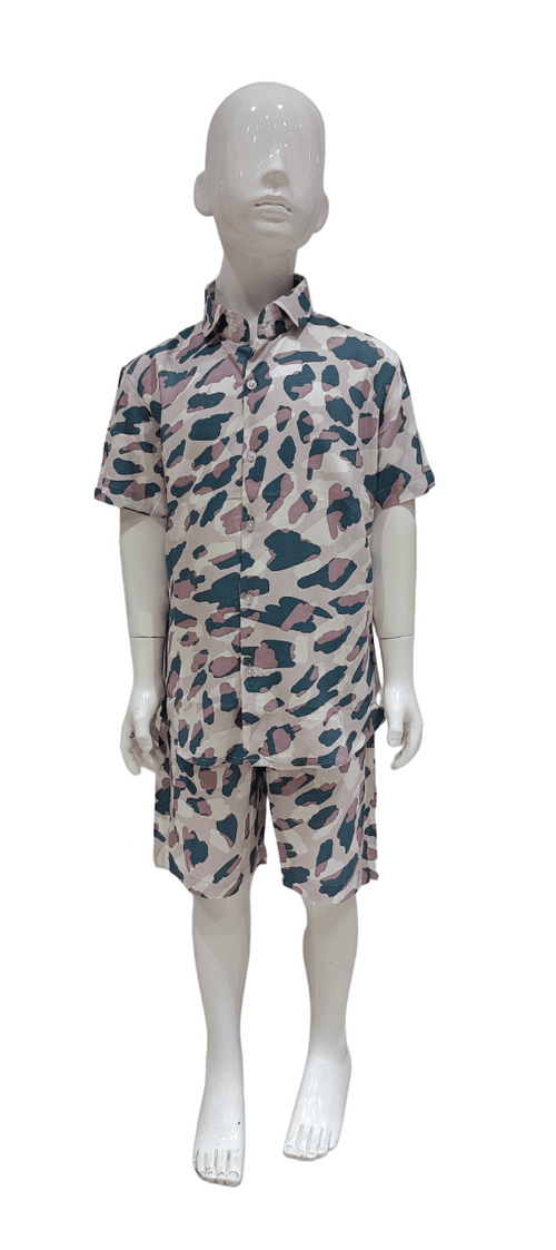 Boys Rosa Printed Half Sleeve Shirt With Shorts Co-Ord Set