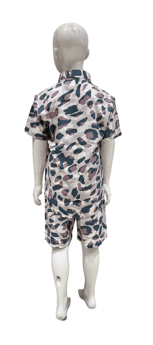 Boys Rosa Printed Half Sleeve Shirt With Shorts Co-Ord Set