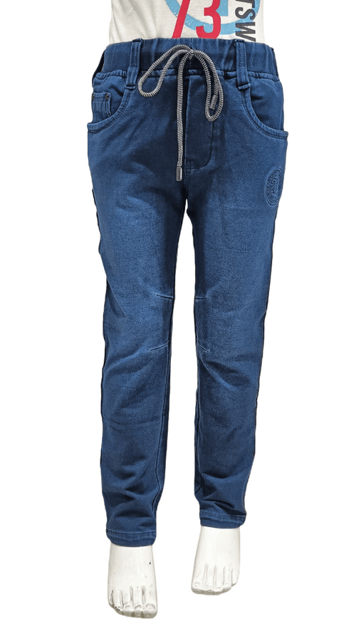 Boys Dx Blue Elastic Waist Fancy Denim Jeans