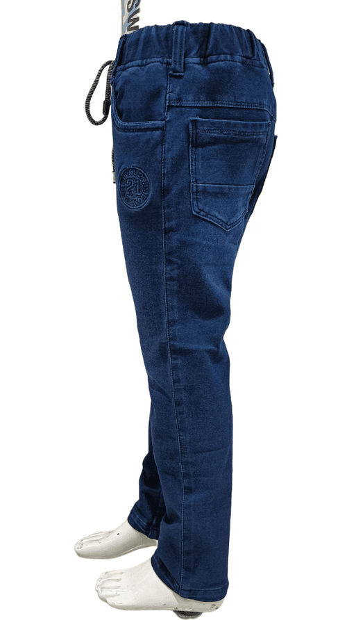 Boys Dx Blue Elastic Waist Fancy Denim Jeans