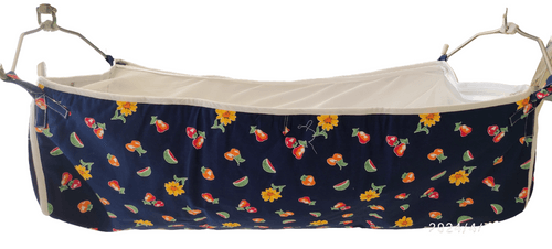 Baby Navy Blue Sunflower Print  Khoya With A Zipper Mosquito Net