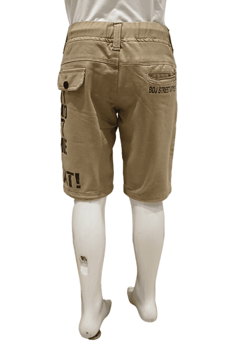 Boys Khaki Elastic Waist Fancy Jamaican