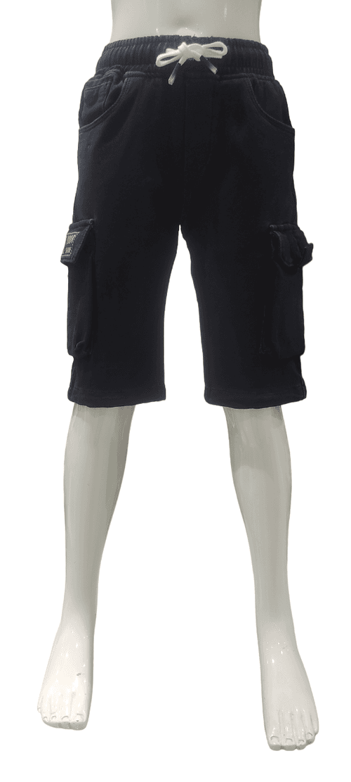 Boys Dark Blue Cargo Style Six Pocket Elastic Waist Fancy Jamaican