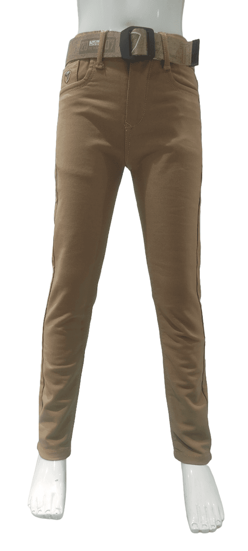 Boys Khaki Slim Fit Solid Chino Trouser