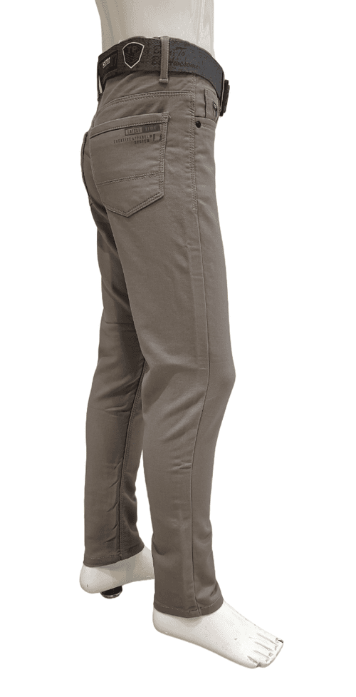 Boys Light Grey Slim Fit Solid Chino Trouser