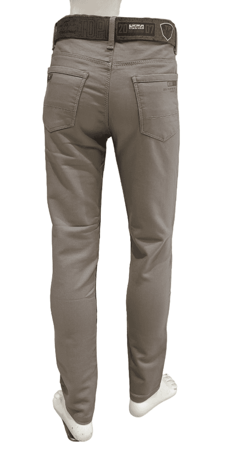 Boys Light Grey Slim Fit Solid Chino Trouser